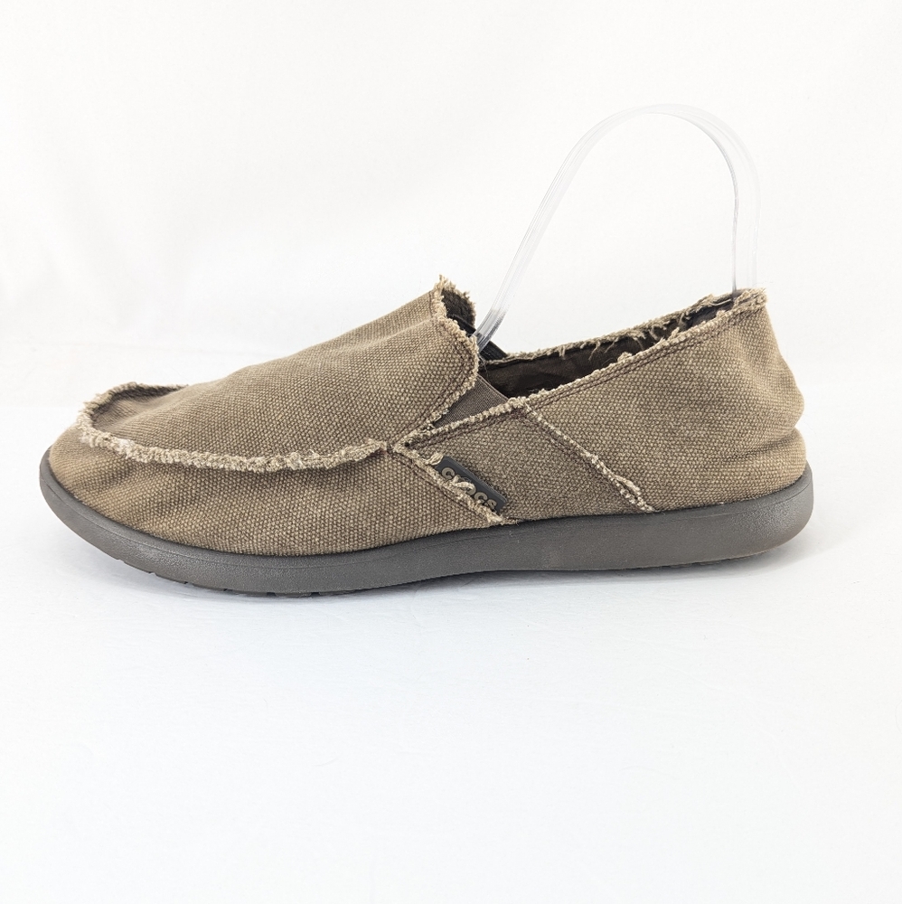 CROCS Santa Cruz Casual Mens Slip On Shoe Brown Tan Size 13 - Picture 3 of 7